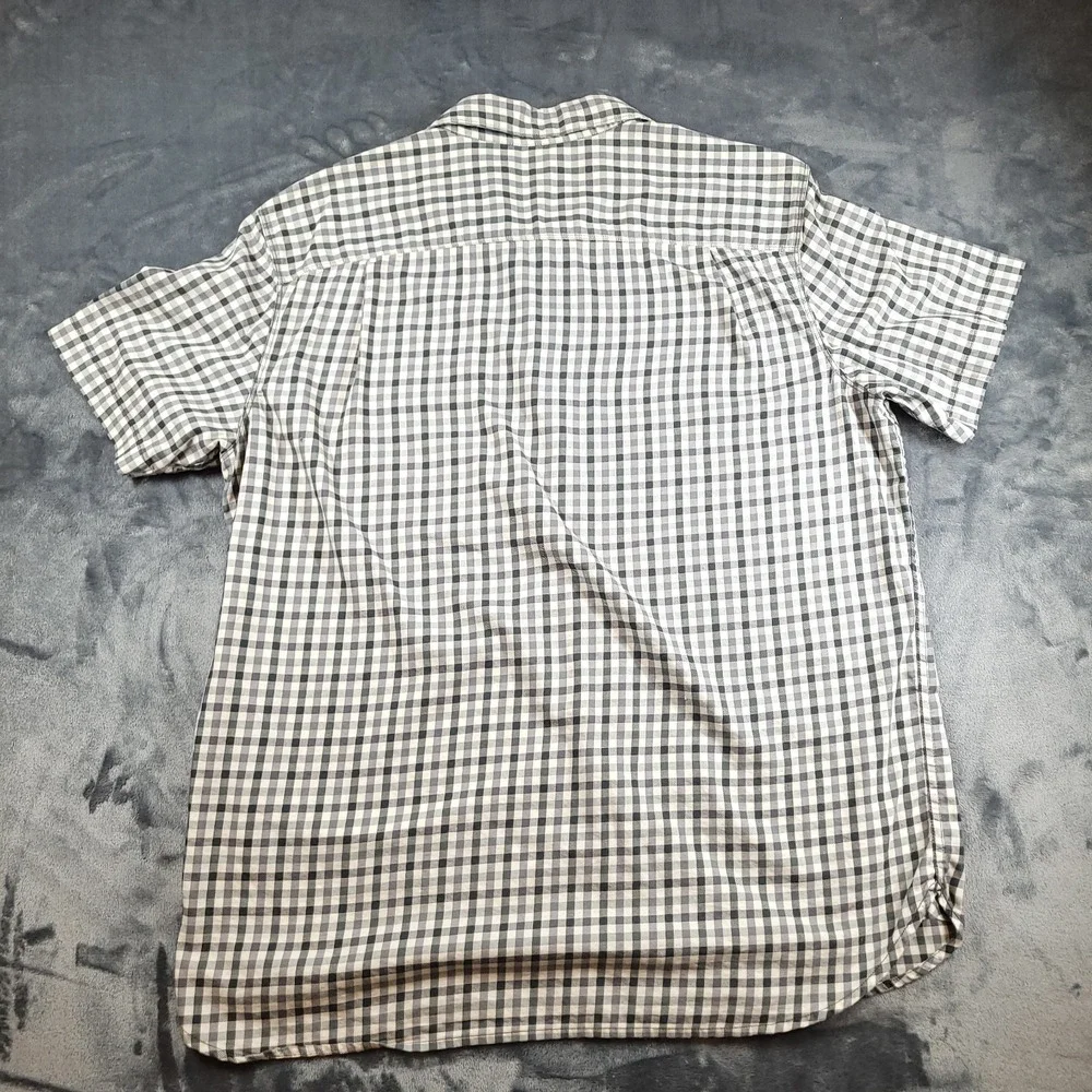 The North Face Shirt Mens‎ XL Black Plaid Nylon Blend Button Up Collared